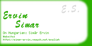 ervin simar business card